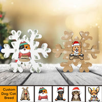 Thumbnail for Personalized Dog Wood Snowflake Custom Cat Name Christmas Gift for Family TrangThuy