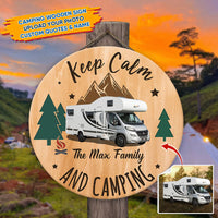 Thumbnail for Custom Keep Calm & Camping Wooden Sign, Gift For Camper Z