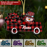 Thumbnail for Personalized Christmas Truck Heart Grandkids Printed Acrylic Ornament, Christmas Gift For Grandma AE