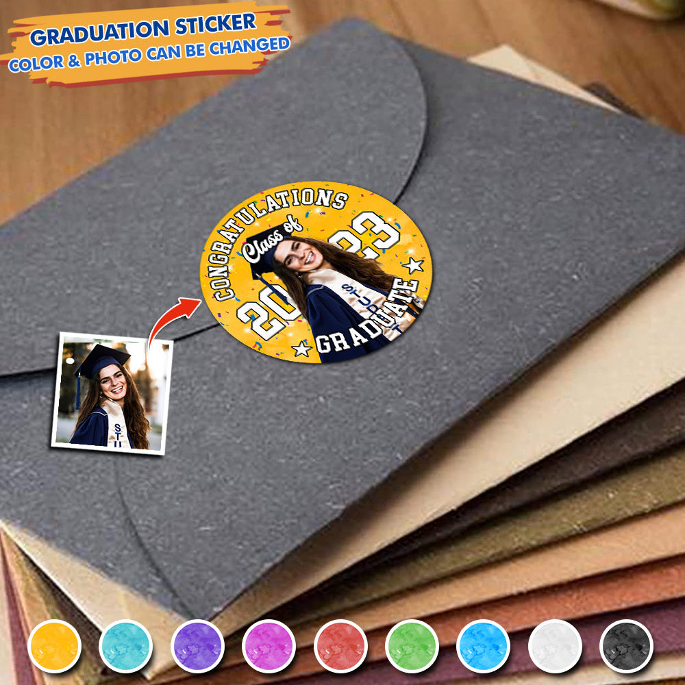 Graduation 2023 Photo 500Pcs Perforated Roll Sticker, 1.5 Inch Graduation Labels & Party Supply JonxiFon