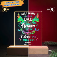 Thumbnail for Personalized All I Want Is For My Dad Mom In Heaven #D LED Light Night With Wooden Stand JonxiFon