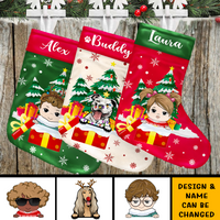 Thumbnail for Personalised Christmas Tree Stocking Gift for Kids, Dogs, Cats AB