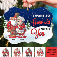 Thumbnail for Personalized I Want To Grow Old With You Couple Printed Wood Ornament, Customized Holiday Ornament AE