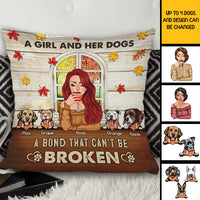 Thumbnail for A Girl Her Dogs A Bond Custom Pillow, DIY Gift For Dog Lovers AD