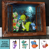 Thumbnail for Family Of Nightmare Halloween Dinosaurs Poster, Canvas, Home Decor CustomCat