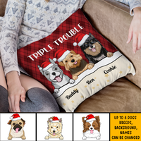 Thumbnail for Double Trouble Stay In Bed Personalized Dog Cat Pillow, Gift For Dog Lovers AD