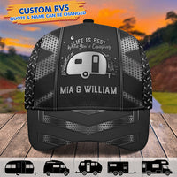 Thumbnail for Custom RV Camping Lovers Silver Pattern Printed Cap, Camping Lover Gifts JonxiFon