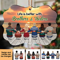 Thumbnail for Personalized Family Members Brother Sister MDF Ornament AE