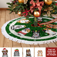Thumbnail for Personalized Dog Cat Mom Christmas Tree Skirts, Chritsmas Decor, Gift For Dog Lovers AB