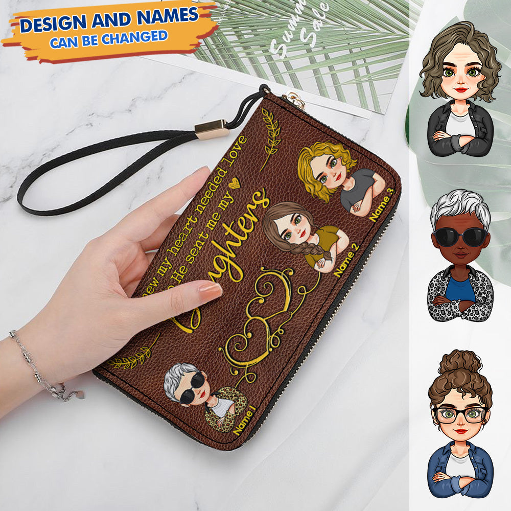 Personalized Mom Grandma Connect Heart To Heart Leather Wallet, Gift For Mother's Day JonxiFon