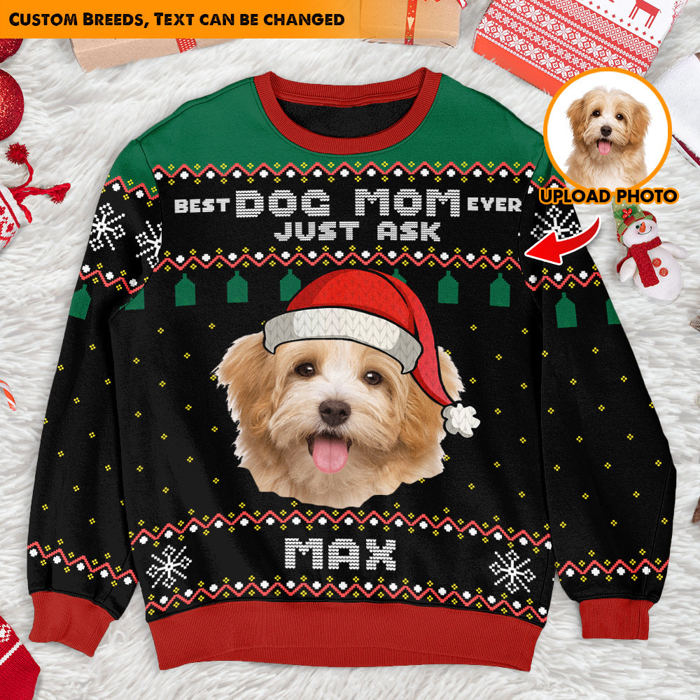 Best Dog Mom Dad Ever Ugly Christmas Sweater, Christmas Gift AB