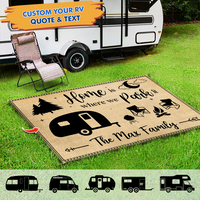 Thumbnail for Custom Home Is Where We Park It Patio Mat, Gift For Camper AB