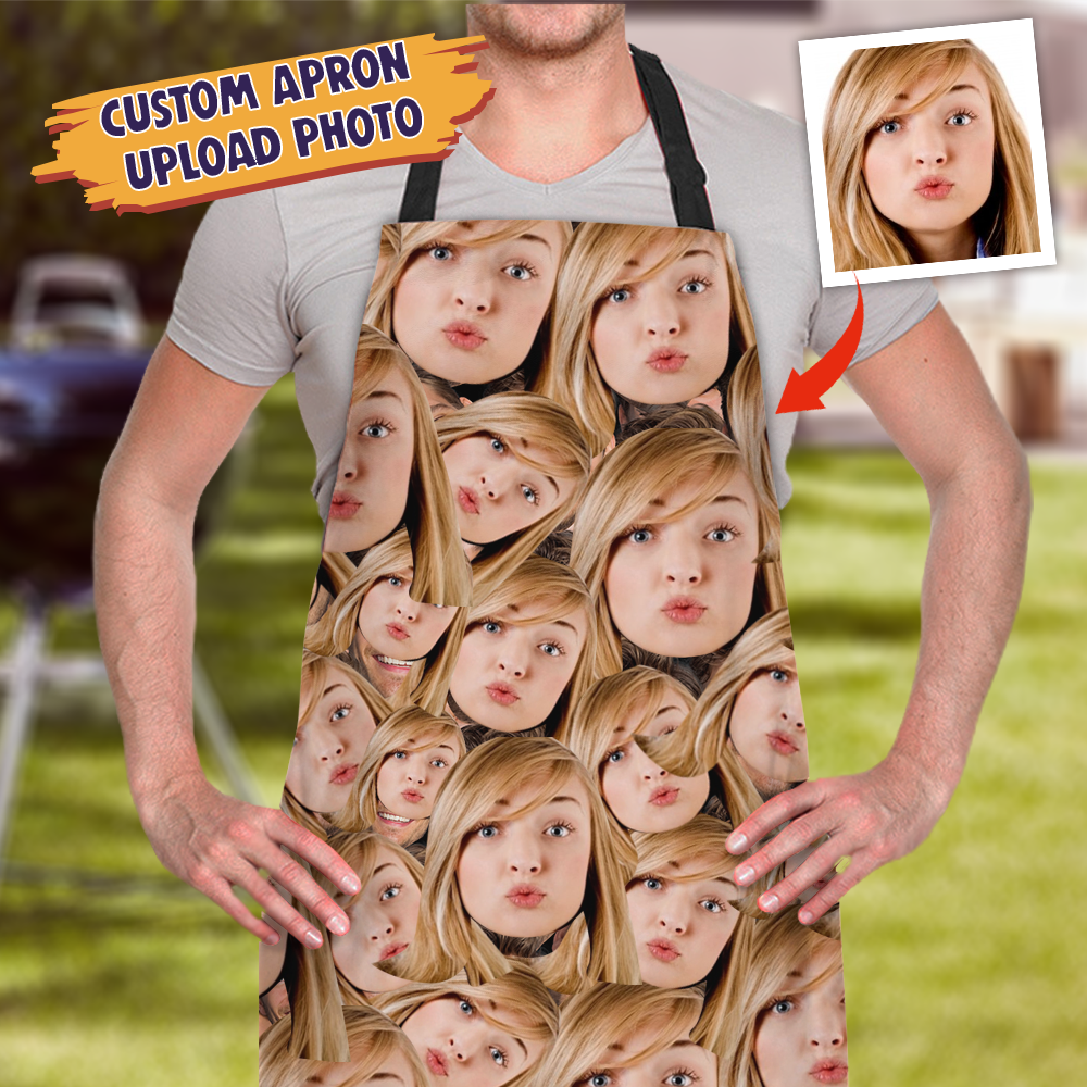 Custom Multiple Face Photo Apron, Kitchen Gift AI