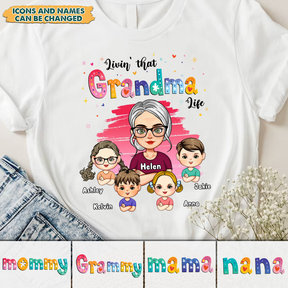 Personalized Livin' That Nana Life Grandma T Shirt, Gift For Grandma CustomCat