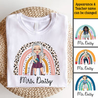 Thumbnail for Teacher Rainbow T-Shirt, Kindergarten Elementary Teacher Tee CustomCat