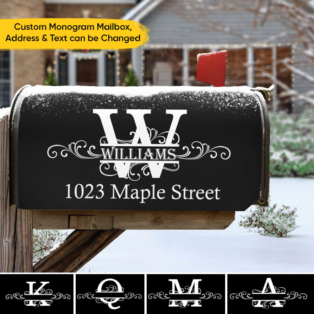 Custom Family Name Monogram Mailbox Cover, Gift For Family AF