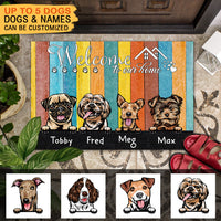 Thumbnail for Welcome To Our Home - Personalized Cat Copper Color Doormat AB