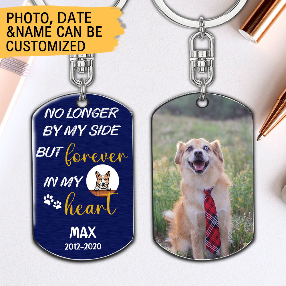 No Longer By My Side But Forever In My Heart - Dogs Keychain Memorial Gift AA
