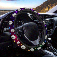 Thumbnail for Custom Neon Pawprints Dog Cat Photo Car Steering Wheel Cover, Pet Lover Gift JonxiFon