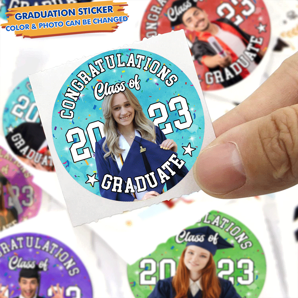 Graduation 2023 Photo 500Pcs Perforated Roll Sticker, 1.5 Inch Graduation Labels & Party Supply JonxiFon