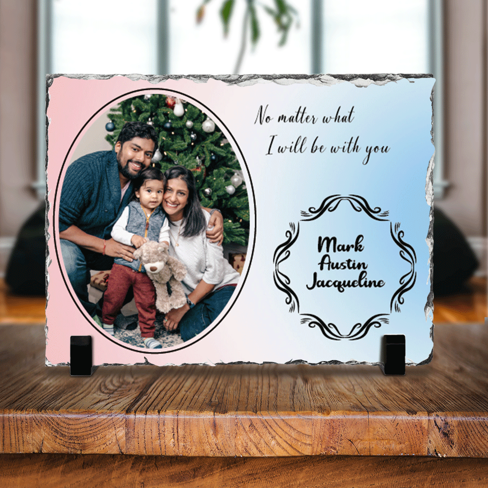 Personalized Couple Blessed Slate Photo- Memorial  Gift-I Will Be With You AZ