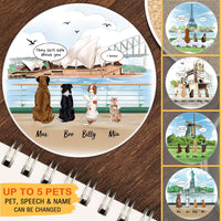 Thumbnail for Personalized Pet Memorial Circle Stone Coasters-Dog Cat Loss Gifts-Pet Bereavement Gift-DOG & CAT-Opera House AZ