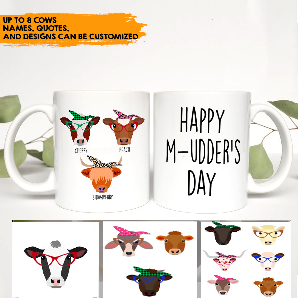 Happy Mother's Day For Cow Mom - Personalized Funny Mug AO