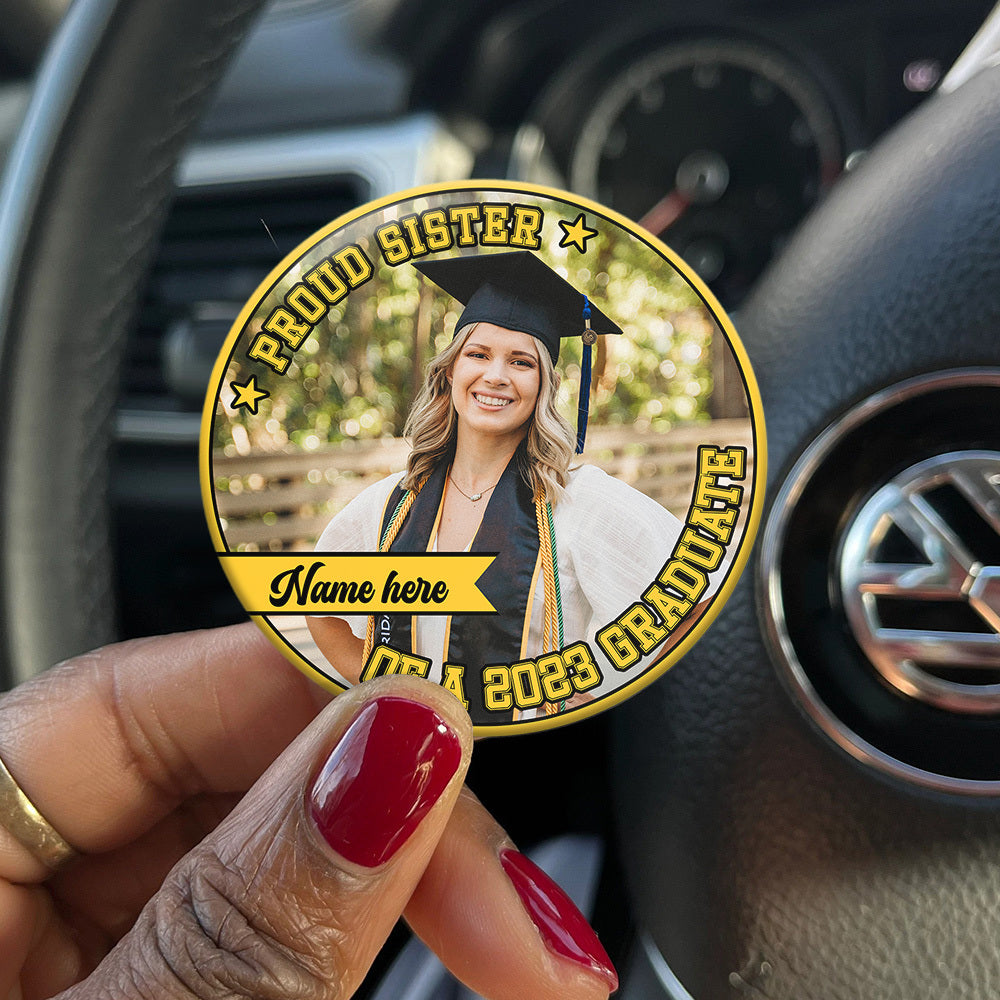 Personalized Proud Mom Of A 2023 Graduate Family Badge Pin Button, Graduation Gift JonxiFon