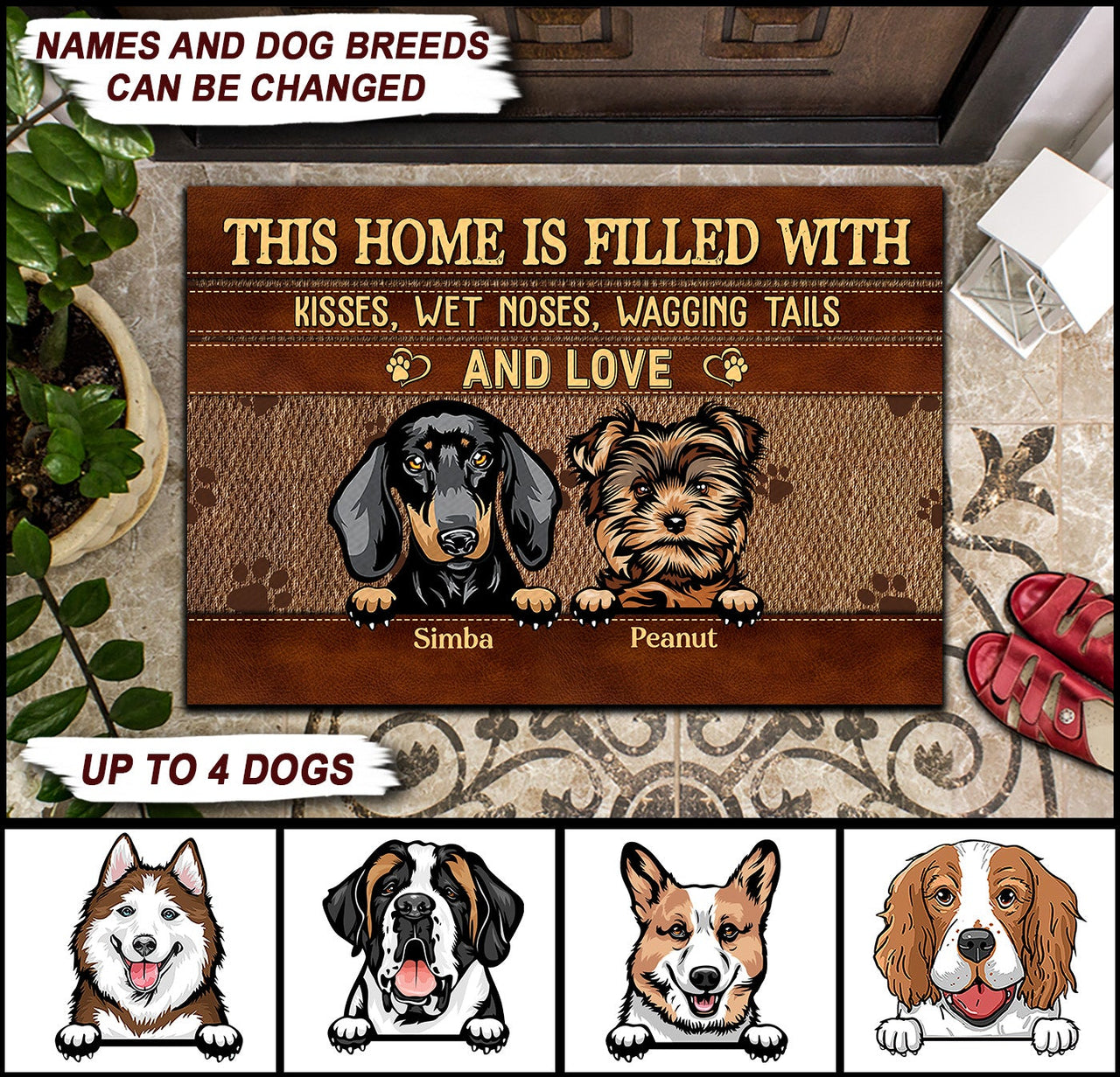This Home Is Filled With Dog - Personalized Family Doormat AB