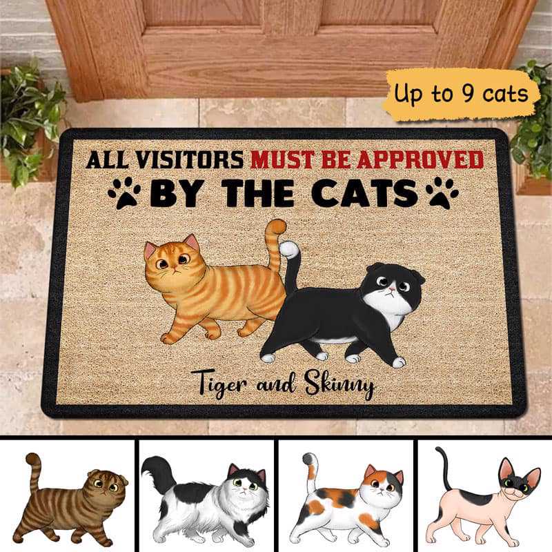 All Visitors Must Be Approved By Cats Personalized Doormat JonxiFon