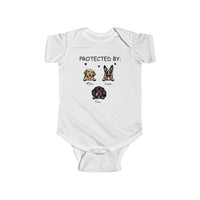 Thumbnail for Protected By Dog Infant Fine Jersey Bodysuit, Dog Lover Gift CustomCat