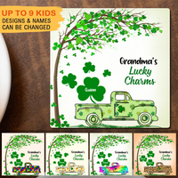 Thumbnail for Personalized Family Square Stone Coasters Gifts - My Lucky Charms AZ
