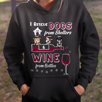 Thumbnail for Rescue Dogs & Wines Custom Tshirt, Gift For Dog Lovers CustomCat