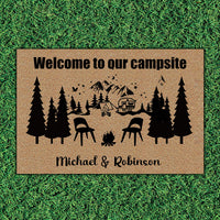 Thumbnail for Welcome to our Campsite Personalized Doormat AB