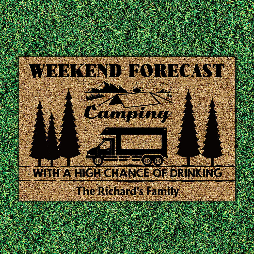 Forecast Camping with A High Chance of Drinking, Camping Doormat AB