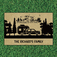 Thumbnail for Welcome To Our Camp, Camping Gift, RVs Campers, Family Camping Doormat AB