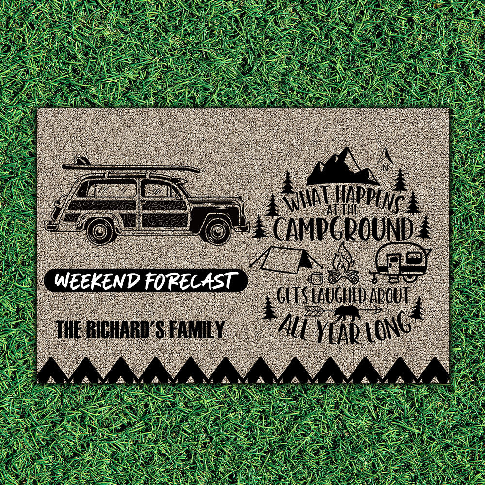 Personalized Camping Mat Custom Camp Site Door Mat Monogram 