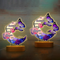 Thumbnail for Personalized Butterflies Appear When Angels Are Near Mom Dad Memorial Lamp, Symathy Gift AC