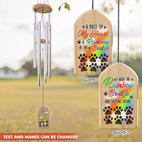 Thumbnail for Personalized My Heart At The Rainbow Memorial Wind Chime, Sympathy Gift AZ