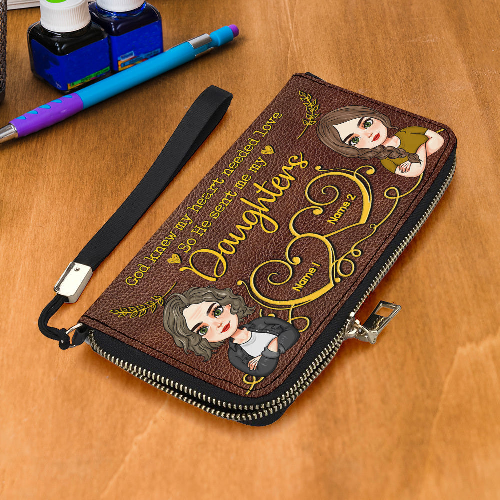 Personalized Mom Grandma Connect Heart To Heart Leather Wallet, Gift For Mother's Day JonxiFon
