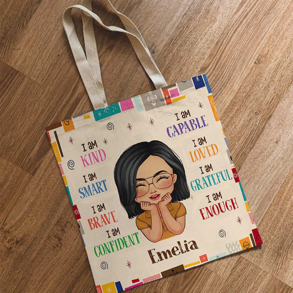 Personalized Name Girl You Are Tote Bag, Gift For Daughter JonxiFon