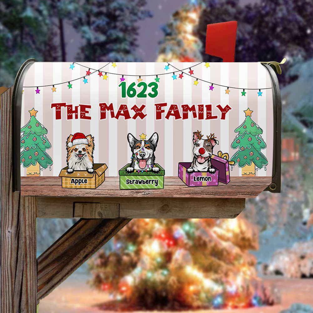 Custom Naughty Cats And Dogs Christmas Mailbox Cover, Christmas Gift AF