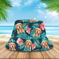 Thumbnail for Custom Pet Face Hawaiian Bucket Hat, Dog Lover Gift AI