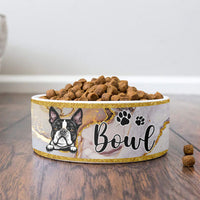 Thumbnail for Marble With Gold Glitter Pet Ceramic Bowl, Dog Lover Gift Printway