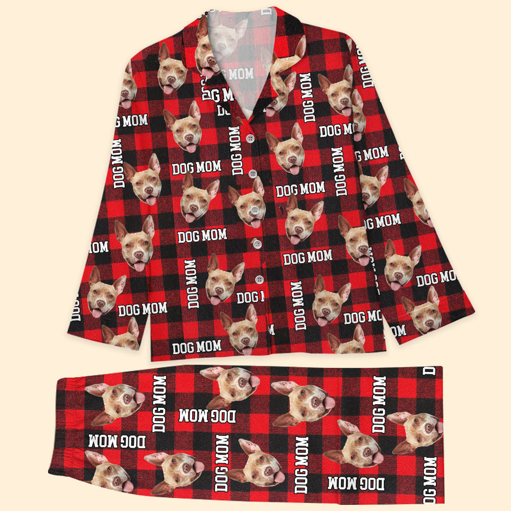 Custom Photo Buffalo Plaid Pet Pajamas Set, Pet Lover Gift AB
