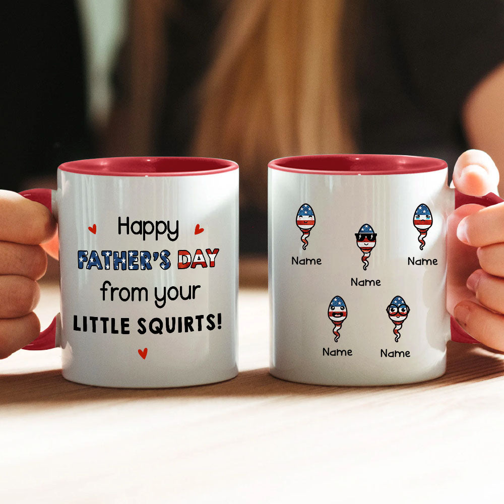 Happy Father's Day From Your Little Squirts Personalized Mug AO