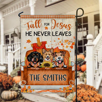 Thumbnail for Fall For Jesus Dog Pumpkin Garden Flag, Autumn Decor AD