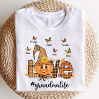 Thumbnail for Personalized Love Butterfly Mom Grandma Life Scarecrow T-shirt, Custom Family Gifts CustomCat
