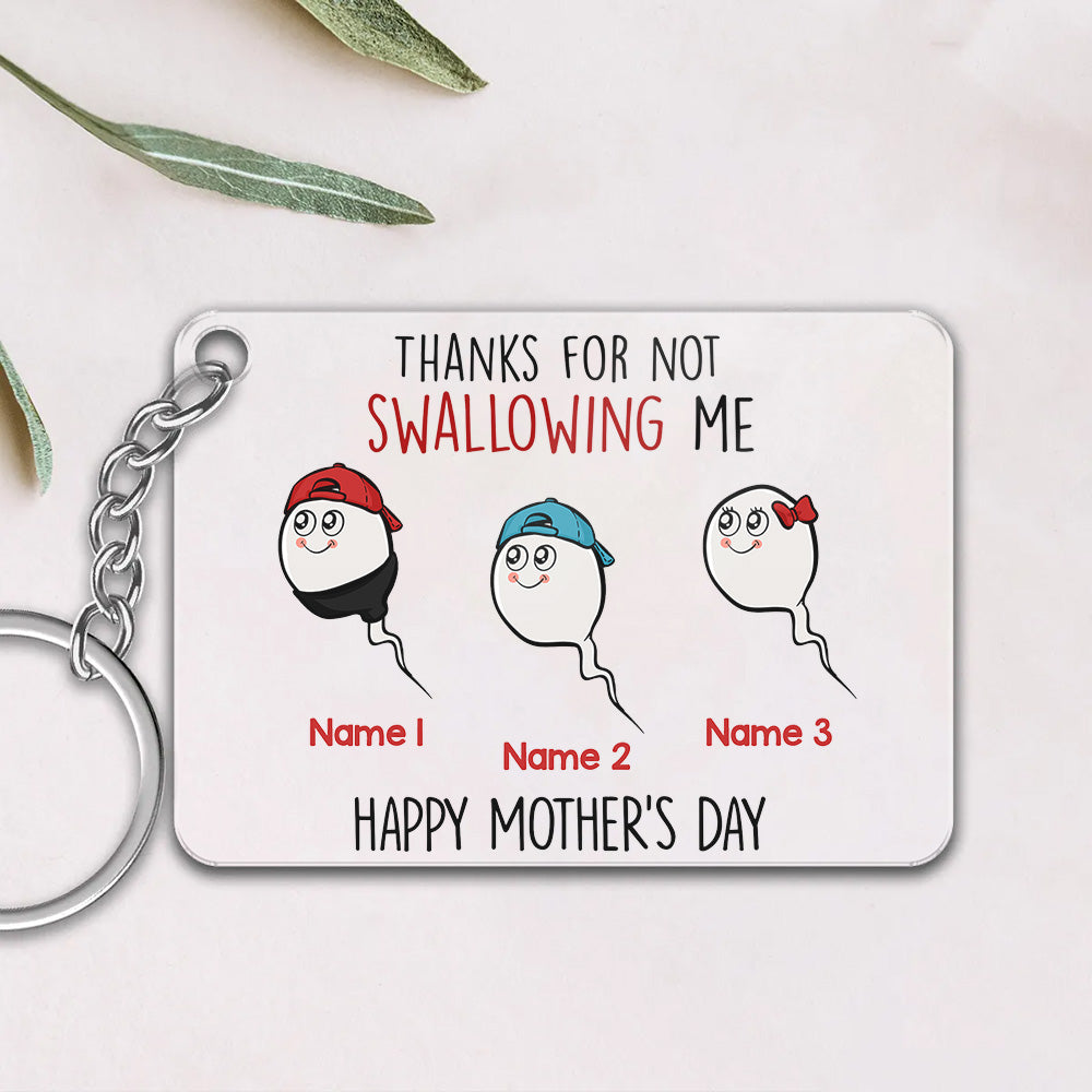Personalized Thank You Mom Funny Acrylic Keychain, Gift For Mom JonxiFon