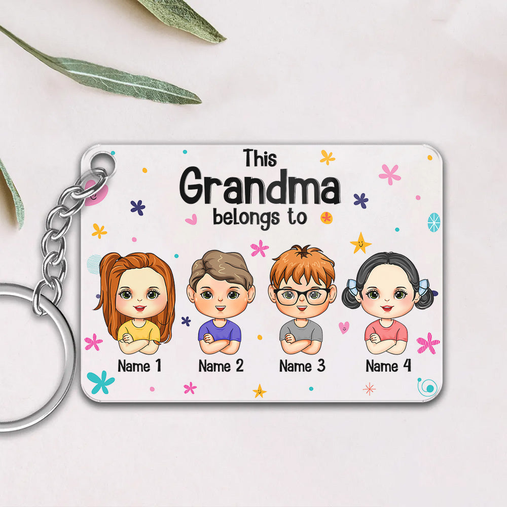 Personalized This Grandma Belongs To Acrylic Keychain, Gift For Grandma JonxiFon